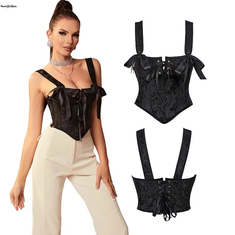 Side Zipper Strap Backless Body Shapewear Black Strapless Steam Punk Gothic Corset Crop Top For Women Plus Size XS-6XL
Side Zipper Strap Backless Body Shapewear Black Strapless Steam Punk Gothic Corset Crop Top For Women Plus Size XS-6XL