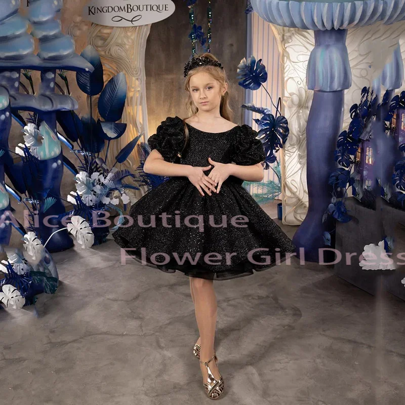 Shiny Black Flower Girl Dress Scoop Collar Short Sleeveless A-Line Knee Length Dresses Baby First Communion Birthday Party Gowns
Shiny Black Flower Girl Dress Scoop Collar Short Sleeveless A-Line Knee Length Dresses Baby First Communion Birthday Party Gowns