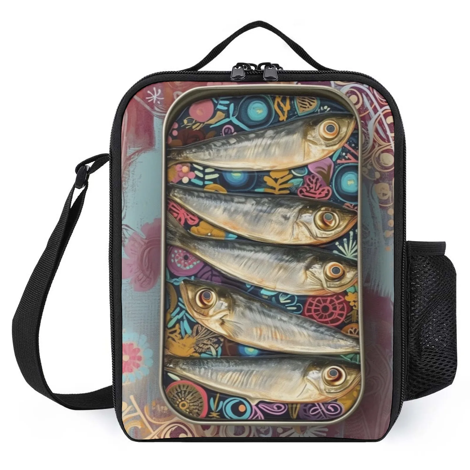 Eclectic Boho Tin Sardines Sac Isotherme A Repas с принтом, подарки для учителя французской школы, сумка для обеда, изоляционная сумка для ланча
Eclectic Boho Tin Sardines Sac Isotherme A Repas с принтом, подарки для учителя французской школы, сумка для обеда, изоляционная сумка для ланча