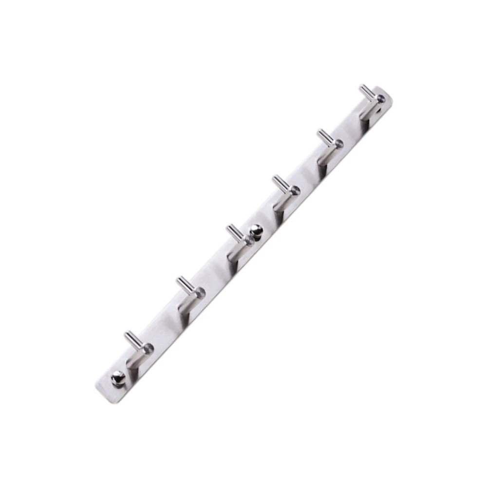 6 Hooks Coat Rack Stainless Steel Holder for Bedroom Bathroom Silver Wall Mount Rail Home Storage Organization
6 Hooks Coat Rack Stainless Steel Holder for Bedroom Bathroom Silver Wall Mount Rail Home Storage Organization