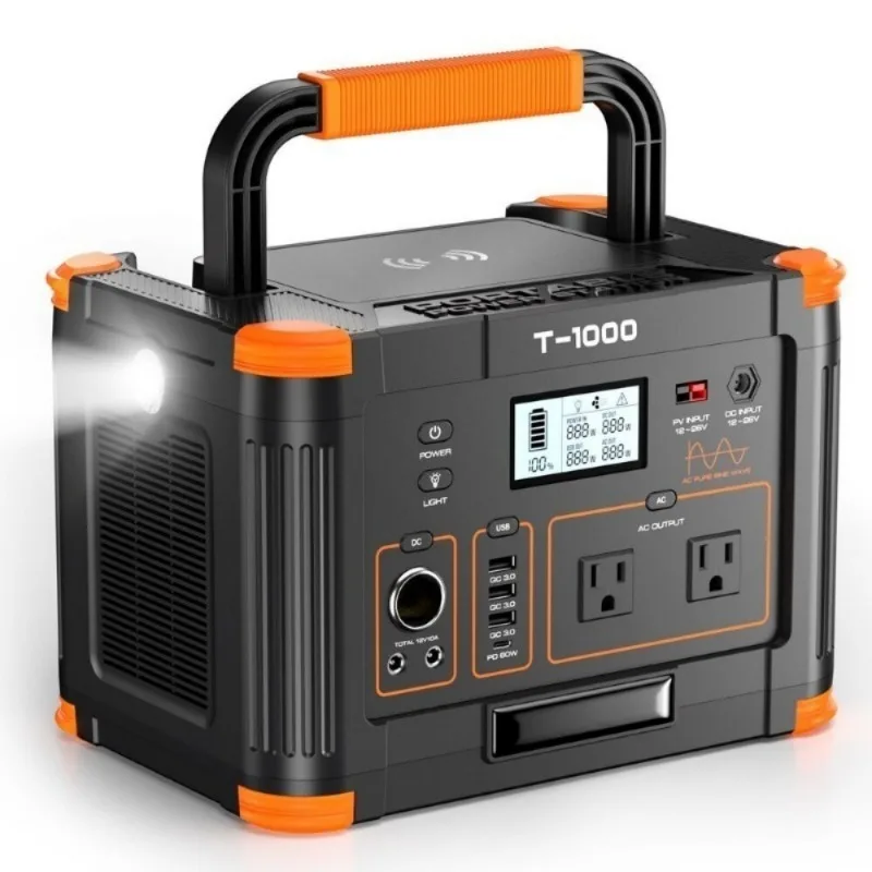 1000W Portable Power Station 220V 999Wh Solar Generator Pure sine wave AC socket Backup Battery power stations portable camping
1000W Portable Power Station 220V 999Wh Solar Generator Pure sine wave AC socket Backup Battery power stations portable camping
