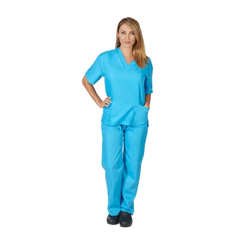 European and American New Solid Color Pocket V-neck Nursing Work Uniform Nursing Uniform Two-piece Set for Women
European and American New Solid Color Pocket V-neck Nursing Work Uniform Nursing Uniform Two-piece Set for Women