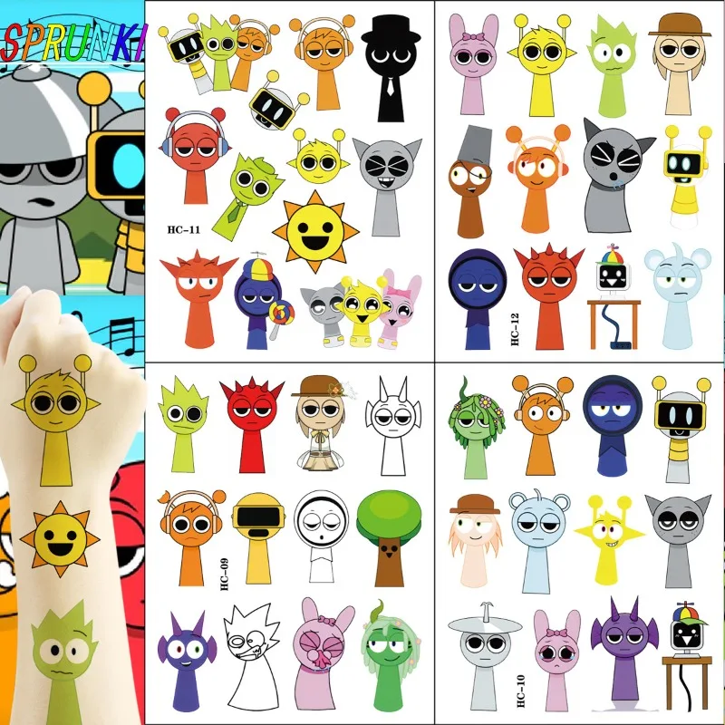 Sprunki Incredibox Child Tattoo Stickers Cartoon Anime Water Transfer Printed Kids Cosplay Classic Toys Birthday Gift Hot Sales
Sprunki Incredibox Child Tattoo Stickers Cartoon Anime Water Transfer Printed Kids Cosplay Classic Toys Birthday Gift Hot Sales