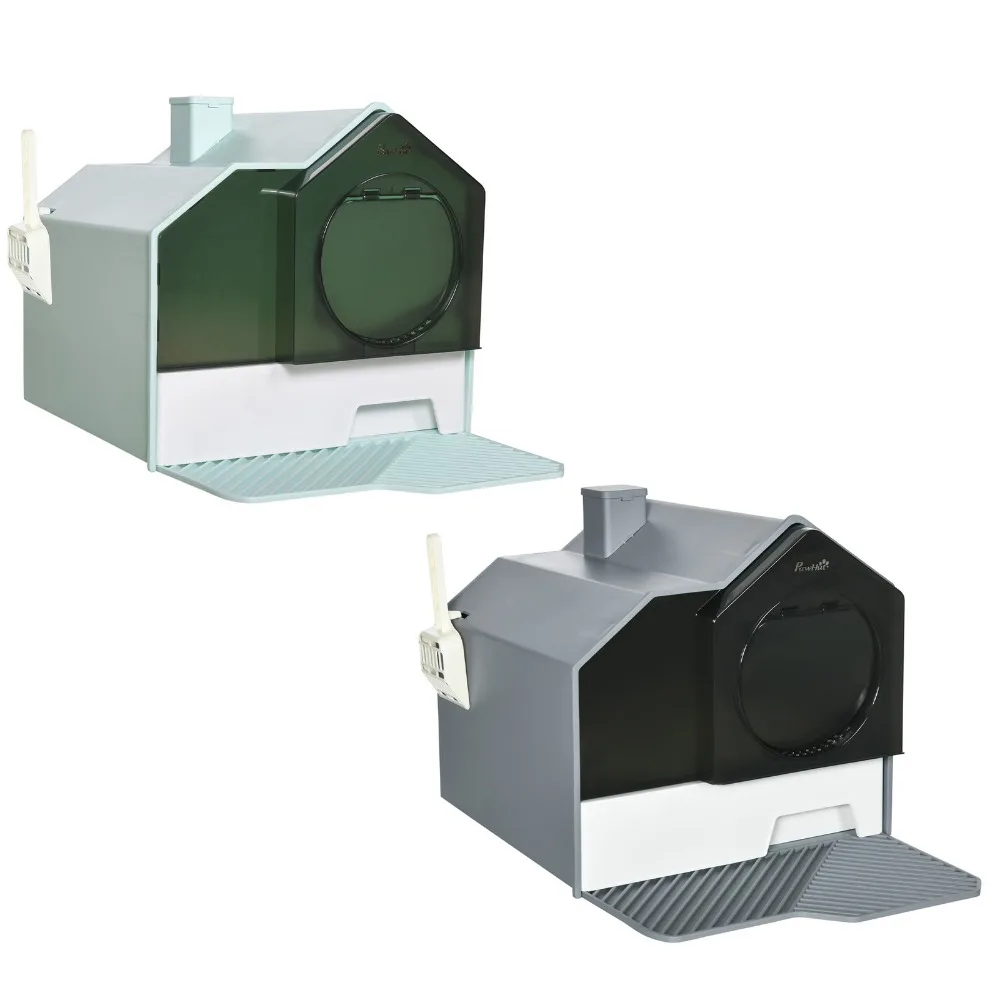 Hooded Cat Litter Box, Kitty Litter Box w/ Litter Particle Catching
Hooded Cat Litter Box, Kitty Litter Box w/ Litter Particle Catching