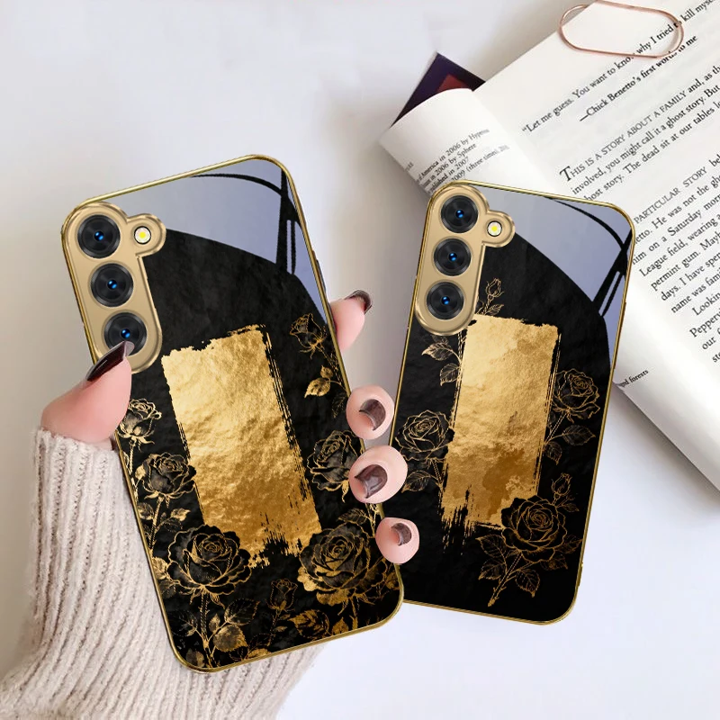 Black Gold Rose surface For Samsung Galaxy S26 S20 FE S21 S22 S23 Plus S24 Ultra S25 Ultra S21 S25 22 Golden glass phone case
Black Gold Rose surface For Samsung Galaxy S26 S20 FE S21 S22 S23 Plus S24 Ultra S25 Ultra S21 S25 22 Golden glass phone case
