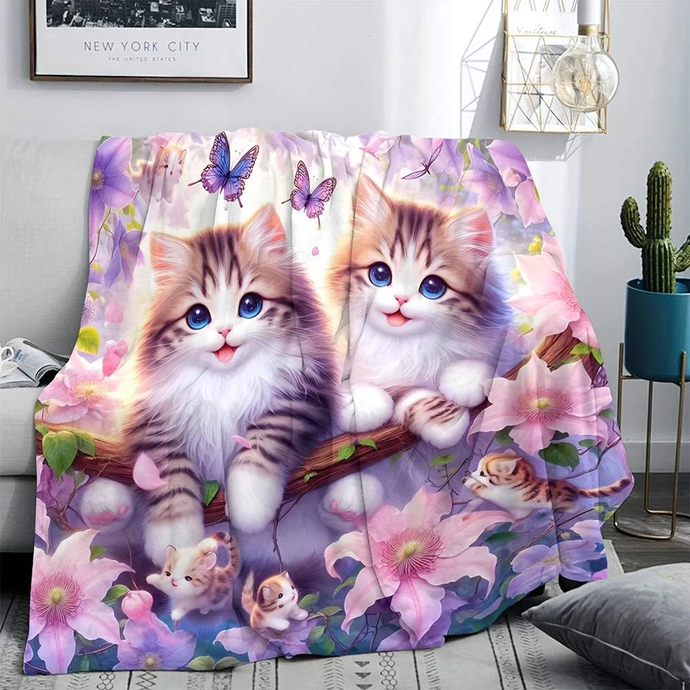 Cute Kitten Floral Printed Blanket , Warm and comfortable throw blanket sofa bed sofa camping trip, the best gift.
Cute Kitten Floral Printed Blanket , Warm and comfortable throw blanket sofa bed sofa camping trip, the best gift.