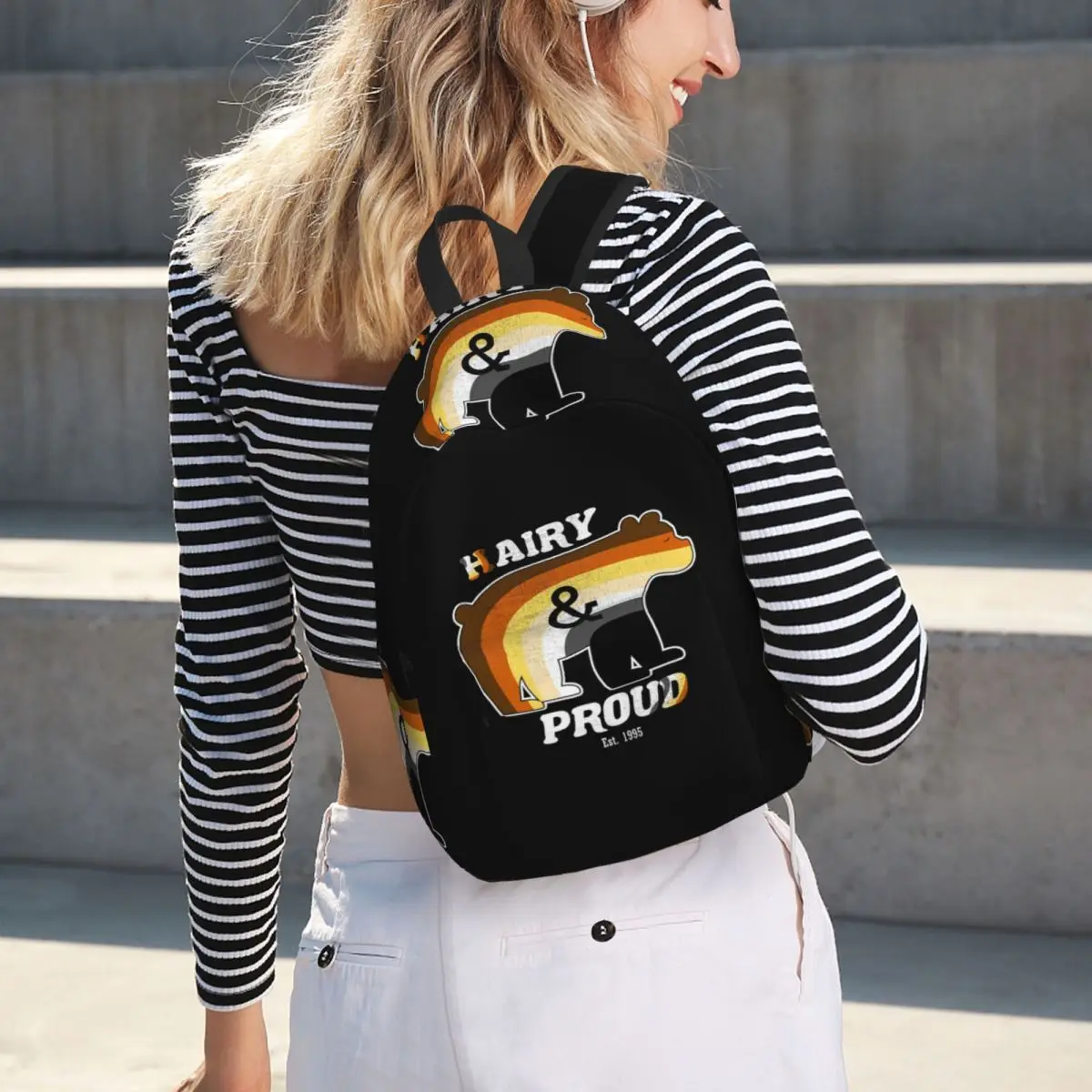 Distressed Gay Bear Pride Flag Stripe LGBT Lesbian Student Backpack School Bag Hiking Daypack for Men Women Bookbag Shoulder Bag
Distressed Gay Bear Pride Flag Stripe LGBT Lesbian Student Backpack School Bag Hiking Daypack for Men Women Bookbag Shoulder Bag