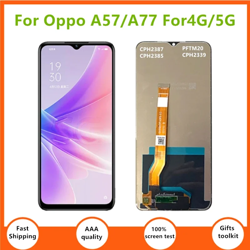 6.56 inches For Oppo A57/A77 4G CPH2387 2385 LCD A57S Display Screen+Touch Panel Digitizer For Oppo A57/A77 5G PFTM20 CPH2339 LC
6.56 inches For Oppo A57/A77 4G CPH2387 2385 LCD A57S Display Screen+Touch Panel Digitizer For Oppo A57/A77 5G PFTM20 CPH2339 LC
