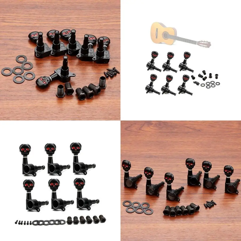 31BE 6Pcs Skull Button Tuning Pegs Keys Tuner Machine Heads Black Guitar Tuning Pegs Guitar Accessories Easy to Install
31BE 6Pcs Skull Button Tuning Pegs Keys Tuner Machine Heads Black Guitar Tuning Pegs Guitar Accessories Easy to Install