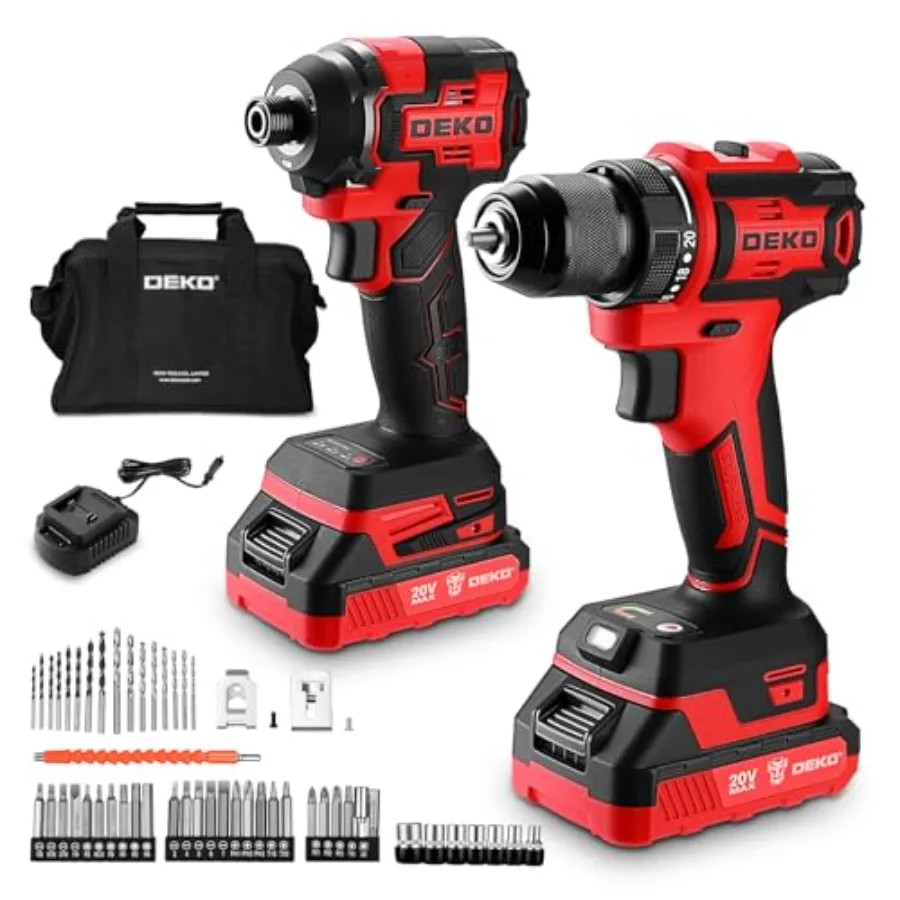 Cordless Drill and Impact Driver: 20V Brushless Power Drill and 20V Brushless Impact Driver Set, Power Tool Set with 2x2.0Ah Ba
Cordless Drill and Impact Driver: 20V Brushless Power Drill and 20V Brushless Impact Driver Set, Power Tool Set with 2x2.0Ah Ba