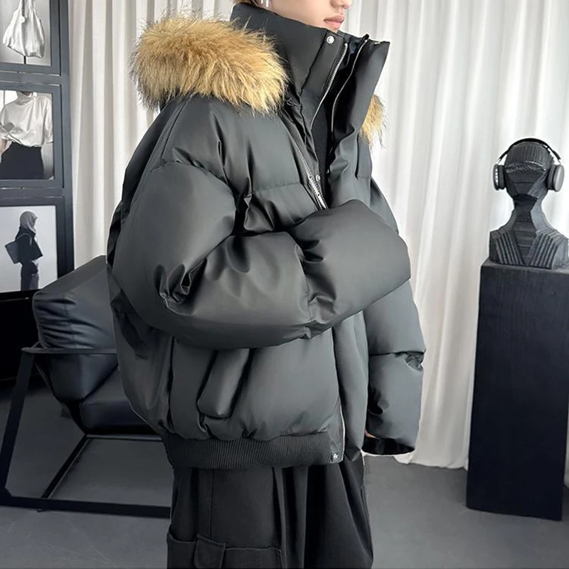 Нишевый дизайн, мужские хлопковые пальто, однотонные лоскутные куртки с меховым воротником, модные свободные толстые мужские стеганые куртки из искусственной кожи
Нишевый дизайн, мужские хлопковые пальто, однотонные лоскутные куртки с меховым воротником, модные свободные толстые мужские стеганые куртки из искусственной кожи