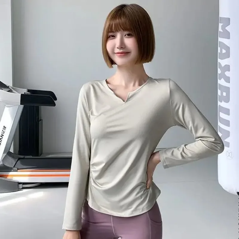 Sports Tops for Women in Spring and Autumn Slim V-neck High-elastic Yoga Tops for High-end Fitness Long Sleeves Q18
Sports Tops for Women in Spring and Autumn Slim V-neck High-elastic Yoga Tops for High-end Fitness Long Sleeves Q18