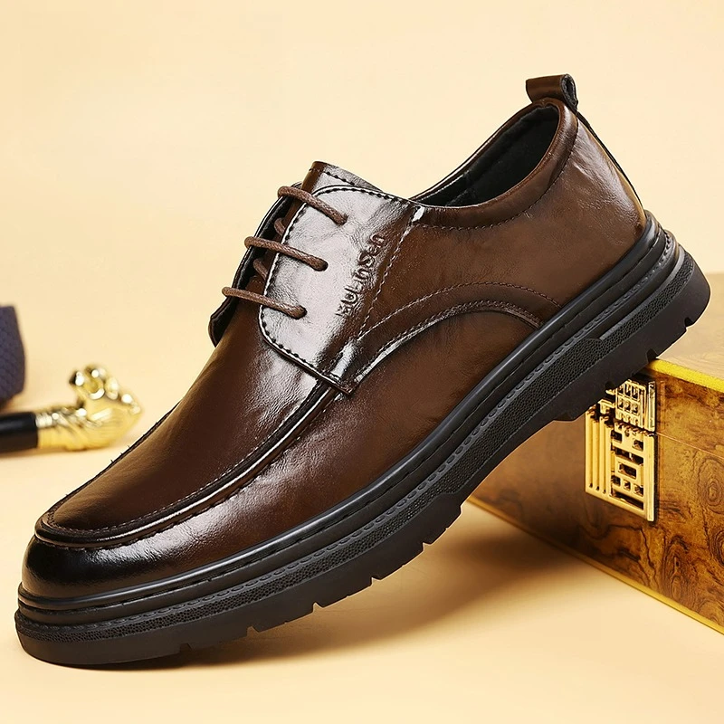 Men Genuine Leather Casual Shoes Classic British Style Soft Sole Breathable Business Office Daily Wear Male Sneakers
Men Genuine Leather Casual Shoes Classic British Style Soft Sole Breathable Business Office Daily Wear Male Sneakers