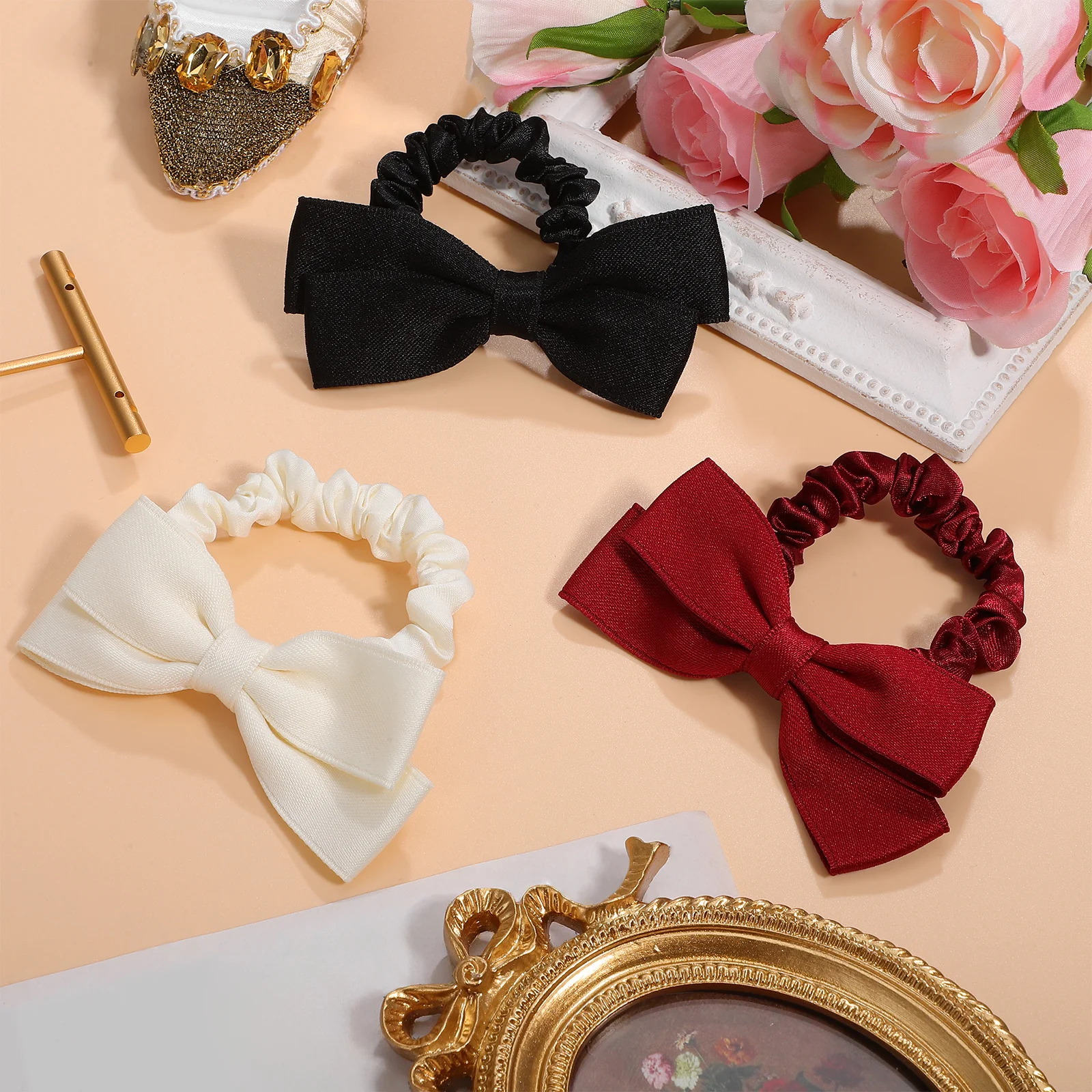 6Pcs Bow Knot Hair Ties Satin Scrunchies Elastic Bands Stylish Bows Hair Accessories Satin Scrunchies Ponytail Holder
6Pcs Bow Knot Hair Ties Satin Scrunchies Elastic Bands Stylish Bows Hair Accessories Satin Scrunchies Ponytail Holder