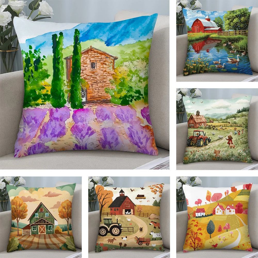 Colorful Farm Painting Pillow Case Short Plush Pillow Covers Sofa Decorative Gift Home Double-sided Printing Cushion Cover
Colorful Farm Painting Pillow Case Short Plush Pillow Covers Sofa Decorative Gift Home Double-sided Printing Cushion Cover