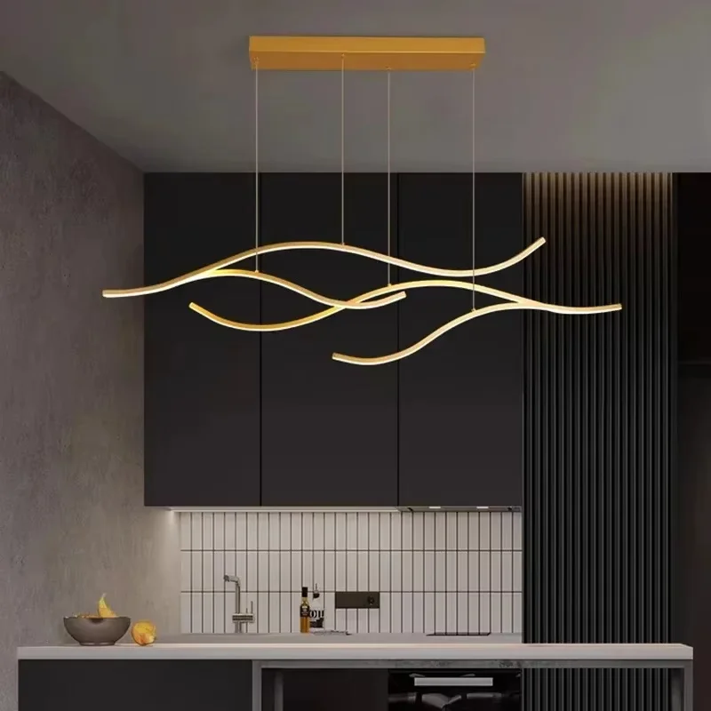 Minimalist Linear Pendant Light Black/Gold Finish Dimming with Remote Hanging Ceiling Lights for Dining Room/Cafe/Kitchen Island
Minimalist Linear Pendant Light Black/Gold Finish Dimming with Remote Hanging Ceiling Lights for Dining Room/Cafe/Kitchen Island