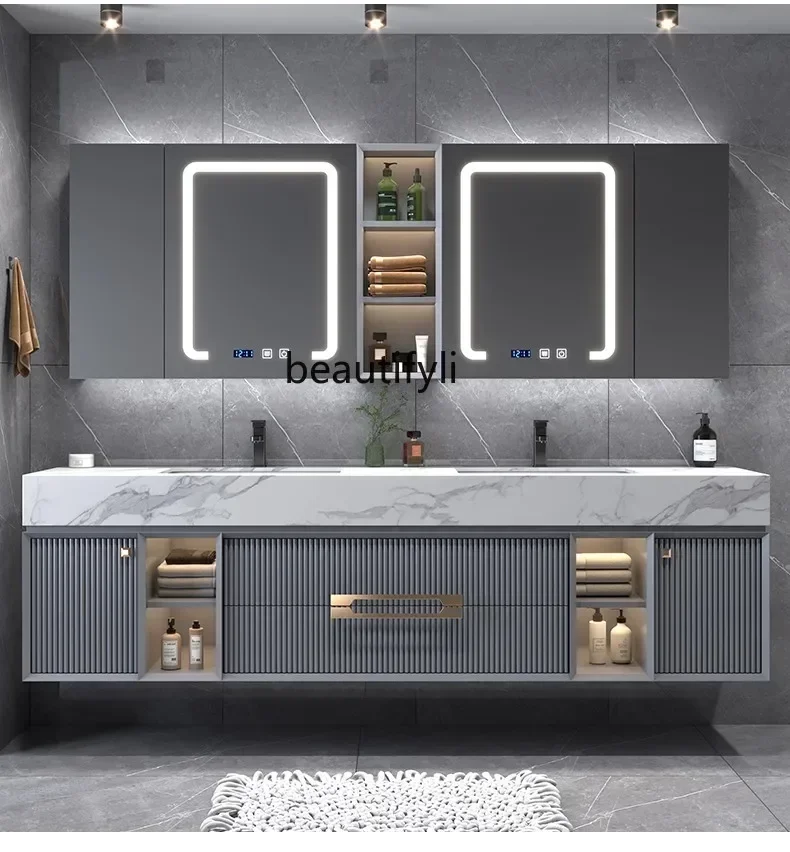 YH Nordic Oak Stone Plate Bathroom Cabinet Bathroom Wash Basin Washbasin Self-Energy Mirror Cabinet Combination
YH Nordic Oak Stone Plate Bathroom Cabinet Bathroom Wash Basin Washbasin Self-Energy Mirror Cabinet Combination