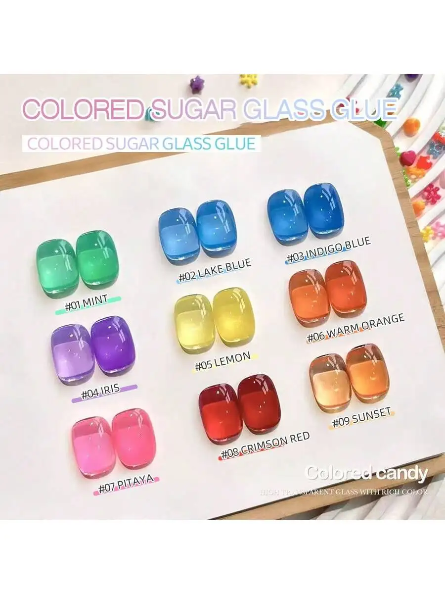 1-9pcs 15ML Colorful Candy Glass Nail Glue - 2025 New Dopamine Ice-Transparent Base. Versatile for nail art stores.
1-9pcs 15ML Colorful Candy Glass Nail Glue - 2025 New Dopamine Ice-Transparent Base. Versatile for nail art stores.