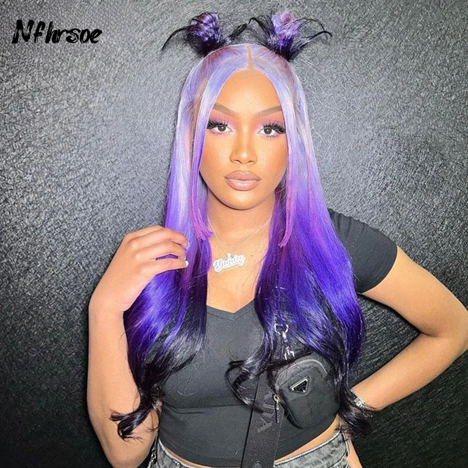 Ombre Light Dark Purple Long Straight Brazilian Colored Human Hair Wig High Quality Transparent 13x4 Lace Frontal Wigs For Women
Ombre Light Dark Purple Long Straight Brazilian Colored Human Hair Wig High Quality Transparent 13x4 Lace Frontal Wigs For Women