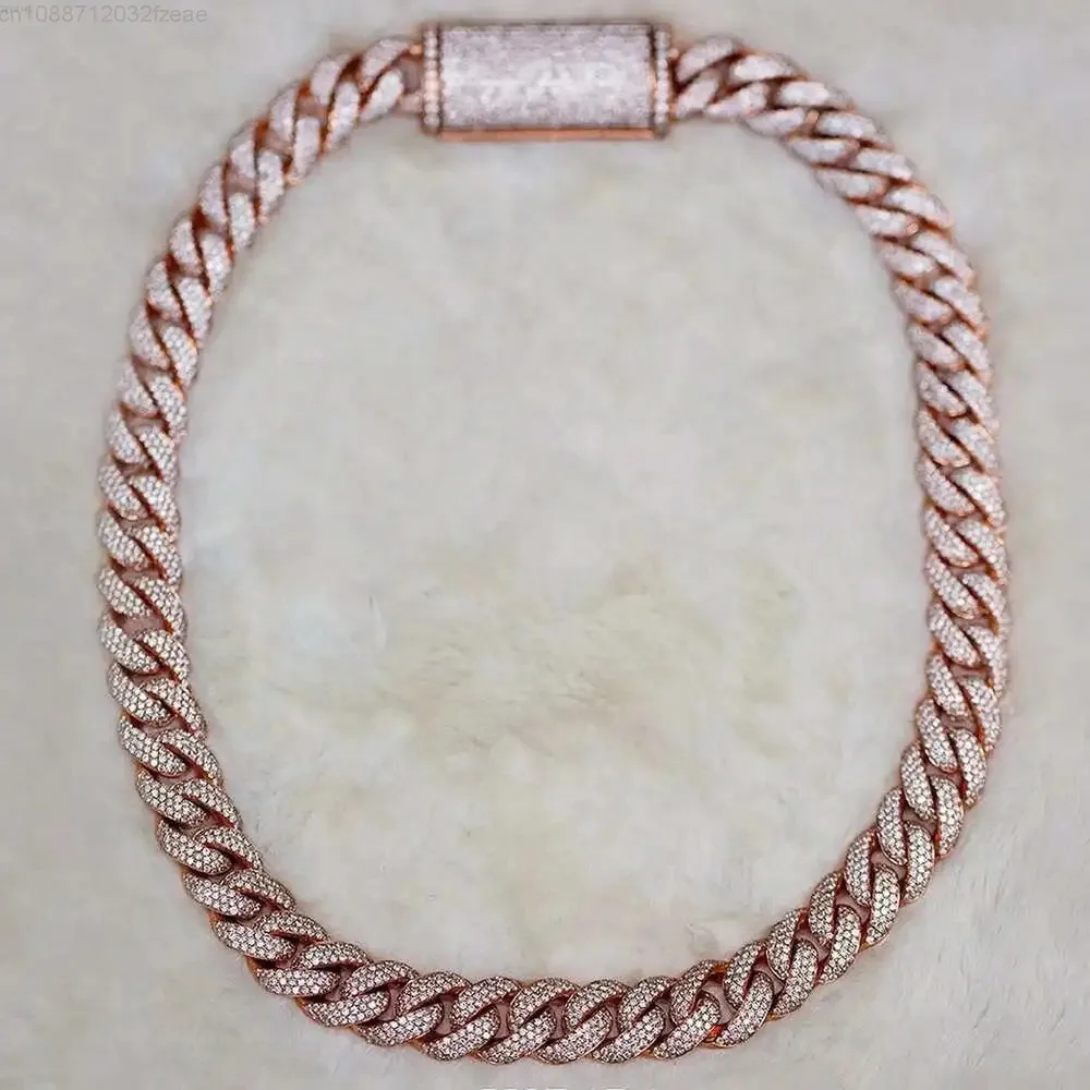 14k 18k Rose Gold Chain 925 Sterling Silver Vvs Moissanite Diamond Cuban Chain Hip Hop Iced Out Cuban Link Chain for Men
14k 18k Rose Gold Chain 925 Sterling Silver Vvs Moissanite Diamond Cuban Chain Hip Hop Iced Out Cuban Link Chain for Men