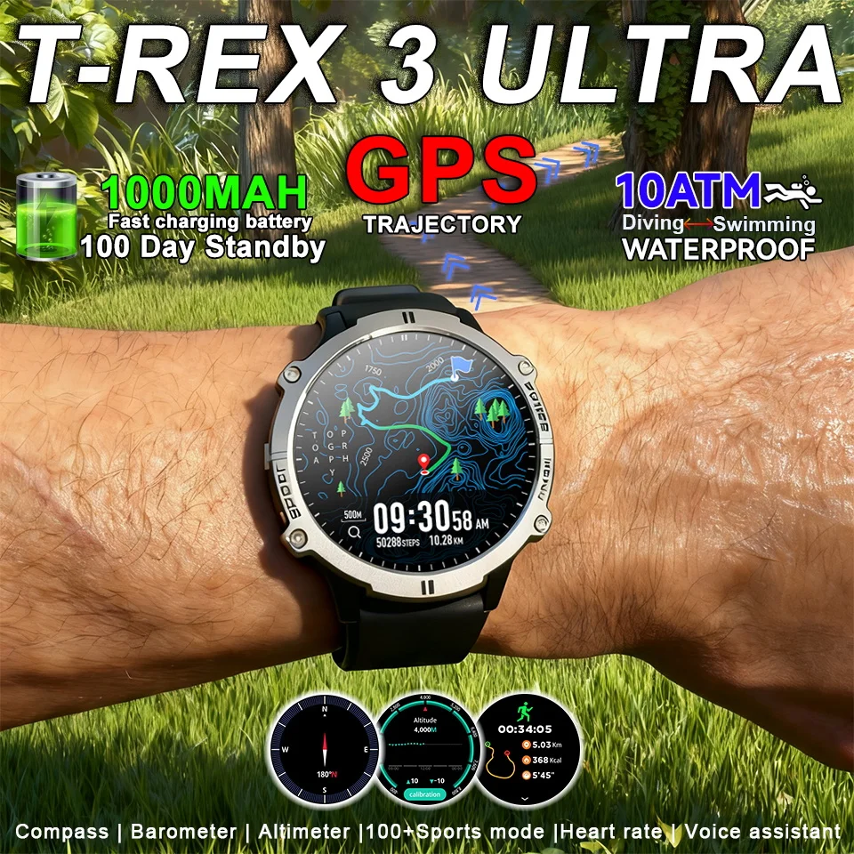 2025 Новые оригинальные умные часы T-Rex 3 GPS для мужчин 10 АТМ Водонепроницаемый браслет для плавания AMOLED 1000 мАч Спортивные часы для фитнеса TANK T3
2025 Новые оригинальные умные часы T-Rex 3 GPS для мужчин 10 АТМ Водонепроницаемый браслет для плавания AMOLED 1000 мАч Спортивные часы для фитнеса TANK T3