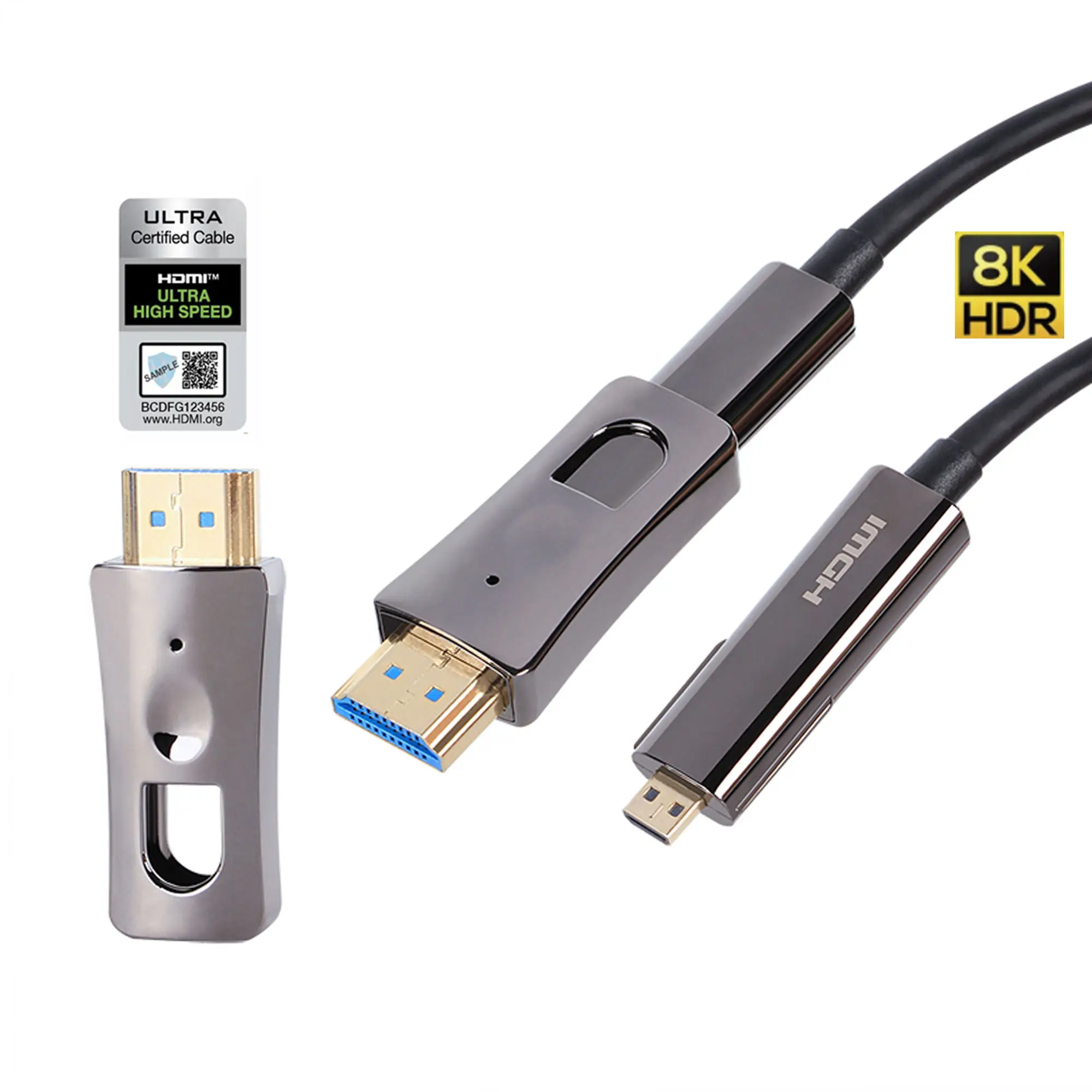 8K Optic HDMI 2.1 Cable Micro hdmi Fiber Optical Cable 120Hz 48Gbps ARC HDR HDCP 10m 15m 20m for TV PS5 Projector RTX 4070/4090
8K Optic HDMI 2.1 Cable Micro hdmi Fiber Optical Cable 120Hz 48Gbps ARC HDR HDCP 10m 15m 20m for TV PS5 Projector RTX 4070/4090