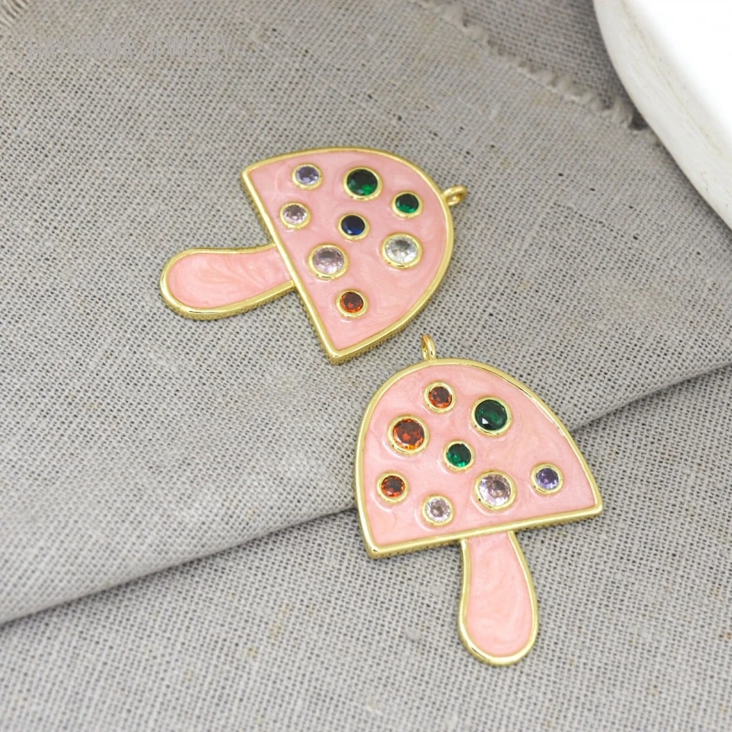 5Pcs Pink Copper Metal Cubic Zirconia Wholesale Gold Color Invisible Setting Plant Mushroom Jewelry Enamel Pendant
5Pcs Pink Copper Metal Cubic Zirconia Wholesale Gold Color Invisible Setting Plant Mushroom Jewelry Enamel Pendant