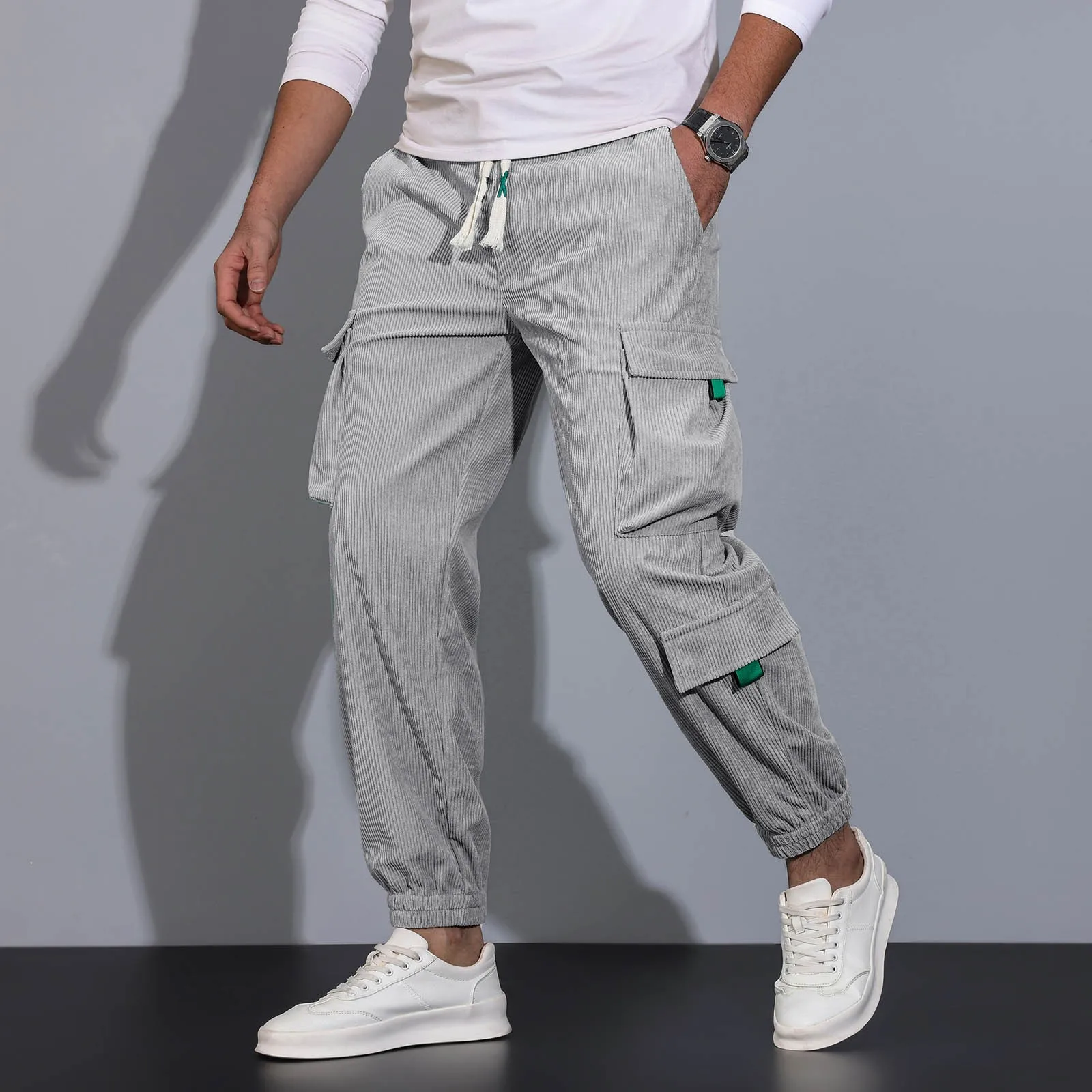 Men's Sports Cargo Pants Drawstring Loose Casual Warmth Corduroy Pants Multi Pockets High Waist Workout Slim Trousers Streetwear
Men's Sports Cargo Pants Drawstring Loose Casual Warmth Corduroy Pants Multi Pockets High Waist Workout Slim Trousers Streetwear