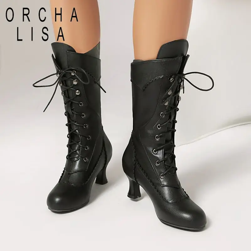 ORCHA LISA Fashion shoes 2025 Women's Mid Calf Boots Round Toe 5.5cm Strange Heel Lace Up Large Size 45-48 Casual Retro Daily
ORCHA LISA Fashion shoes 2025 Women's Mid Calf Boots Round Toe 5.5cm Strange Heel Lace Up Large Size 45-48 Casual Retro Daily