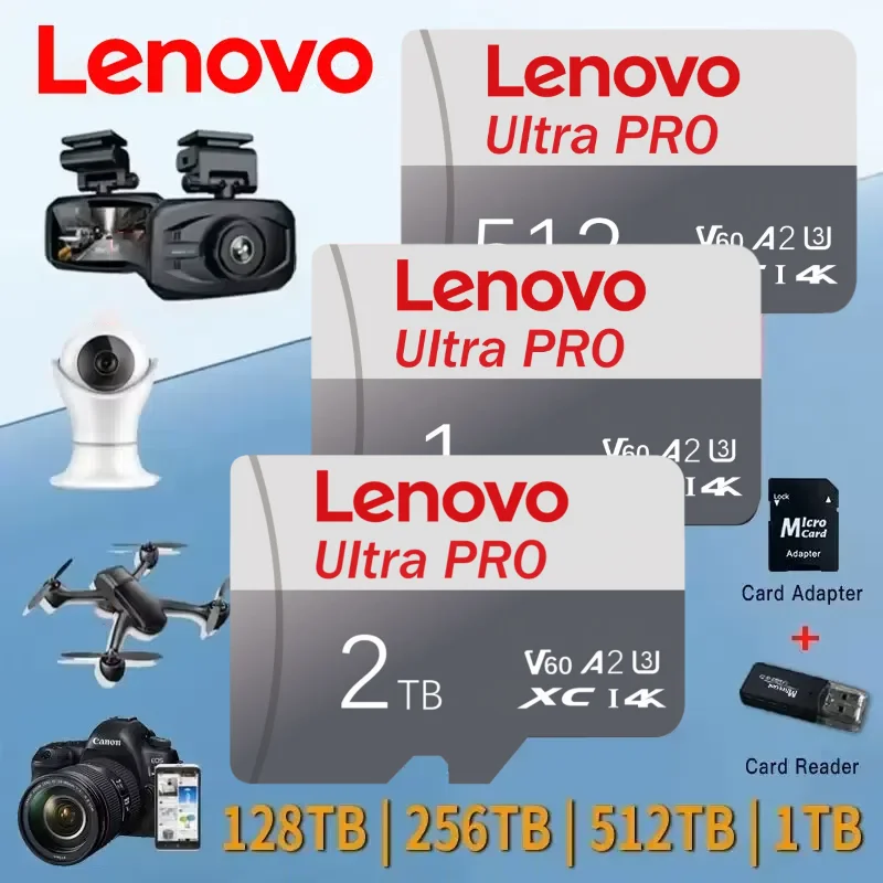 Lenovo 2TB Micro SD Card High Speed SD Memory Card 128GB 256GB 512GB MicroSD C10 TF Flash Card for Xiaomi Phone Camera table PC
Lenovo 2TB Micro SD Card High Speed SD Memory Card 128GB 256GB 512GB MicroSD C10 TF Flash Card for Xiaomi Phone Camera table PC