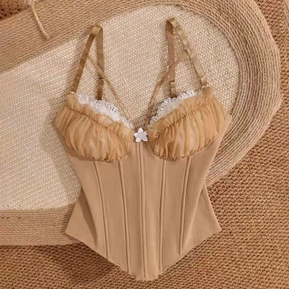 Fashion Ruffle Lace Flower Camisole Buckle Bowknot Slim Crop Tops Sleeveless Tank Suspender Vest Spring Summer
Fashion Ruffle Lace Flower Camisole Buckle Bowknot Slim Crop Tops Sleeveless Tank Suspender Vest Spring Summer