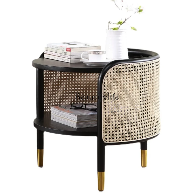 Nordic modern art small apartment living room household round edge table simple rattan coffee table
Nordic modern art small apartment living room household round edge table simple rattan coffee table