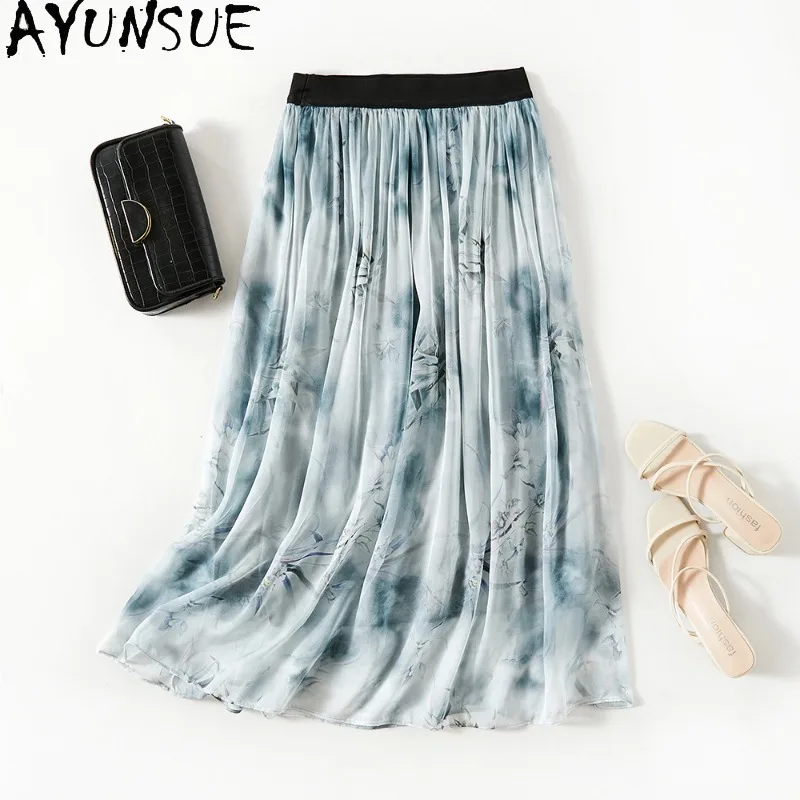 AYUNSUE 100% Silk Women's Skirts Stylish High Waist A-line Skirts for Women Flowing Spring Summer Skirt Woman Clothes Ropa Mujer
AYUNSUE 100% Silk Women's Skirts Stylish High Waist A-line Skirts for Women Flowing Spring Summer Skirt Woman Clothes Ropa Mujer