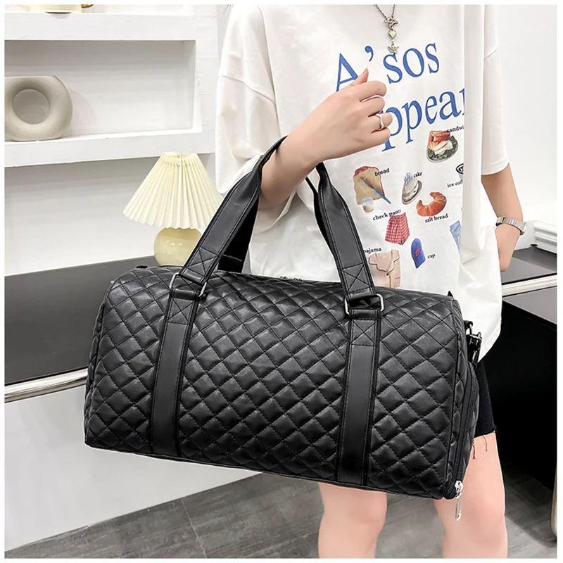Gym Fitness Bags for Woman PU Leather Handbag Travel Duffle Luggage Shoulder Sports Shoes Pocket Weekend Crossbody Side Bags
Gym Fitness Bags for Woman PU Leather Handbag Travel Duffle Luggage Shoulder Sports Shoes Pocket Weekend Crossbody Side Bags
