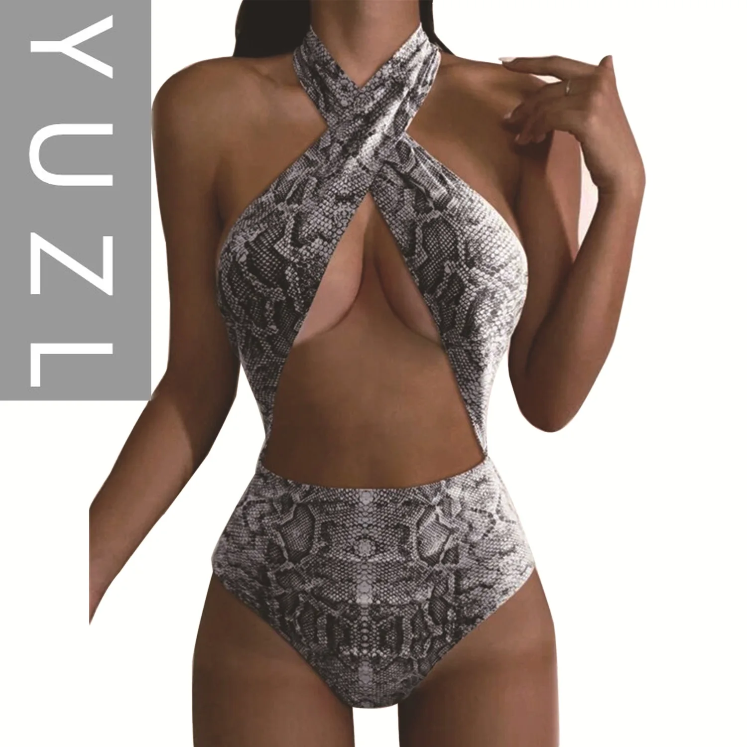 YUZL цельный купальник для плавания, женский пляжный спортивный сексуальный купальник без рукавов с принтом на шее, новинка 2024 года 
YUZL цельный купальник для плавания, женский пляжный спортивный сексуальный купальник без рукавов с принтом на шее, новинка 2024 года