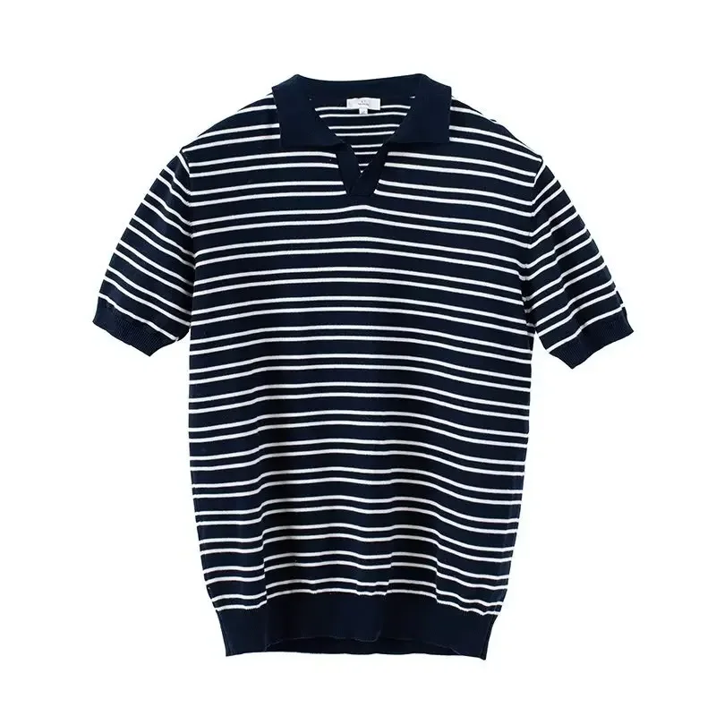 Summer New Striped Short Sleeved Polo Shirt for Men Korean Fashion Lapel Men's Casual T-shirt Y2k Streetwear Men Clothing
Summer New Striped Short Sleeved Polo Shirt for Men Korean Fashion Lapel Men's Casual T-shirt Y2k Streetwear Men Clothing