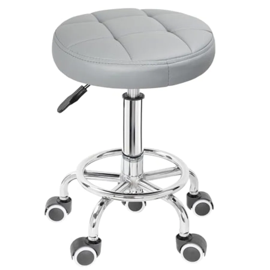PU Leather Rolling Stool Height Adjustable Round Swivel Stools for Spa Salon Massage Work Chair with Foot Rest Grey
PU Leather Rolling Stool Height Adjustable Round Swivel Stools for Spa Salon Massage Work Chair with Foot Rest Grey