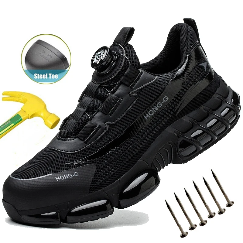 Steel Toe Safety Work Shoes Men Non Slip Hiking Sneakers Puncture Proof Indestructible Shoes Outdoot Rotating Button Work Shoes
Steel Toe Safety Work Shoes Men Non Slip Hiking Sneakers Puncture Proof Indestructible Shoes Outdoot Rotating Button Work Shoes