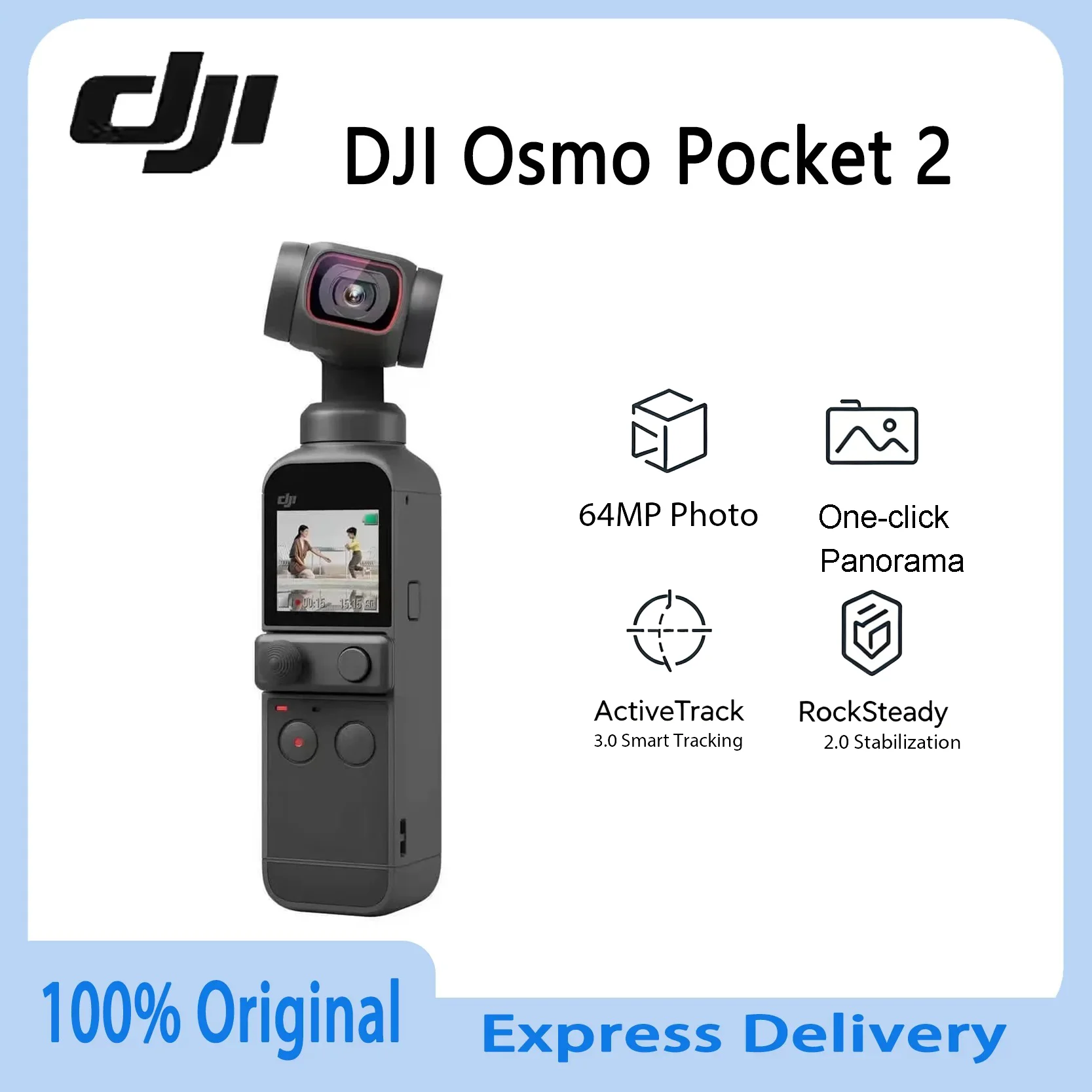 Original DJI Pocket 2 Handheld 4K Camera 64MP Photo 3 Axis Stabilizer with Noise Canceling Mic for Outdoor Shooting Cam
Original DJI Pocket 2 Handheld 4K Camera 64MP Photo 3 Axis Stabilizer with Noise Canceling Mic for Outdoor Shooting Cam