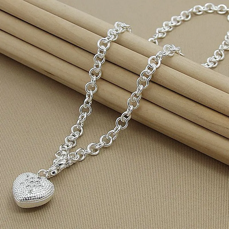 925 Sterling Silver 18 inches Chain AAA Zircon Heart Pendant Necklace For Women Charm Wedding Engagement Jewelry
925 Sterling Silver 18 inches Chain AAA Zircon Heart Pendant Necklace For Women Charm Wedding Engagement Jewelry