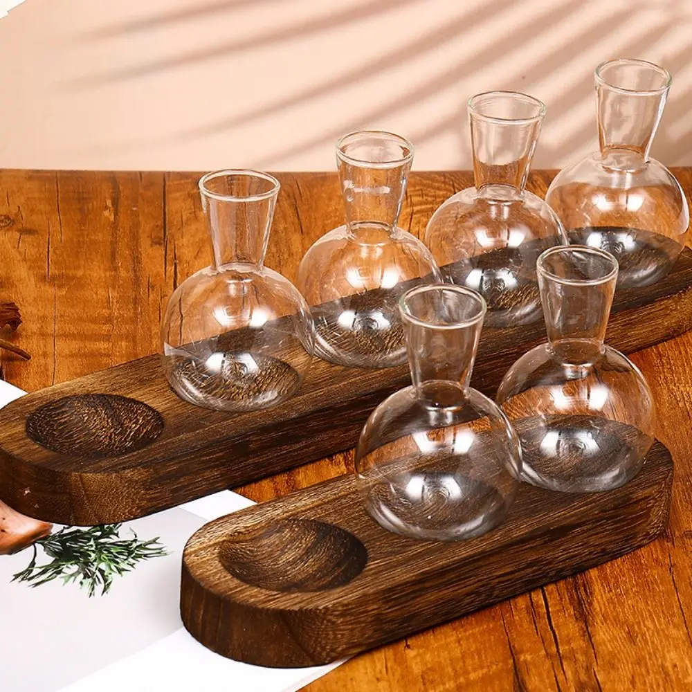 Transparent Hydroponics Glass Vase with Wooden Tray Modern Plant Terrarium Propagation Station 3/5pcs Bottles Flower Arrangement
Transparent Hydroponics Glass Vase with Wooden Tray Modern Plant Terrarium Propagation Station 3/5pcs Bottles Flower Arrangement