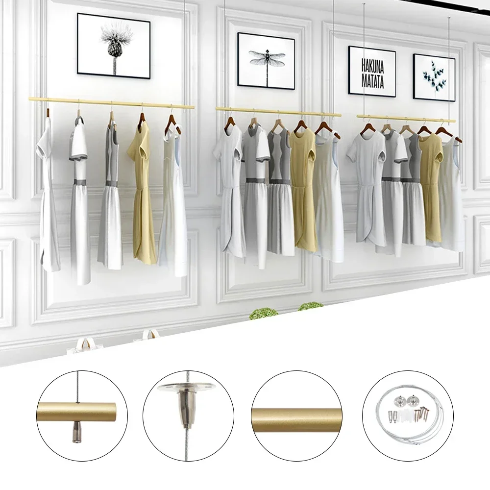 Ceiling-Mounted Clothes Rack – Adjustable, 66Lbs Capacity. Modern, For Shops/Cloakrooms, Displays Clothes Neatly
Ceiling-Mounted Clothes Rack – Adjustable, 66Lbs Capacity. Modern, For Shops/Cloakrooms, Displays Clothes Neatly
