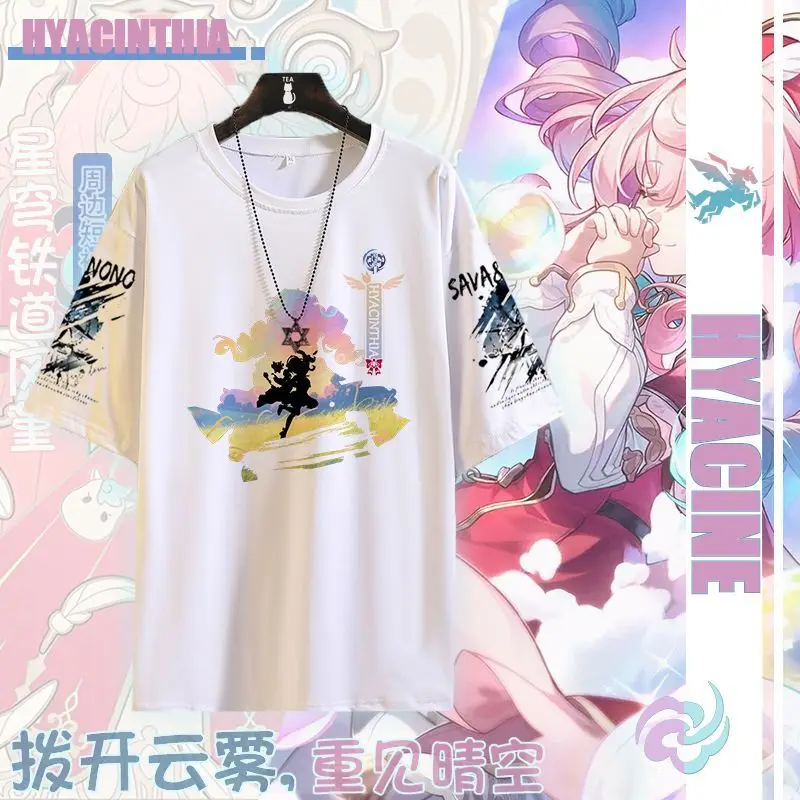 Game Honkai: Star Rail Anime Cos Hyacinthia Aglaea Feixiao Sparkle Etc. 2025 Simple Round-neck Short-sleeved T-shirt Prezzie 
Game Honkai: Star Rail Anime Cos Hyacinthia Aglaea Feixiao Sparkle Etc. 2025 Simple Round-neck Short-sleeved T-shirt Prezzie