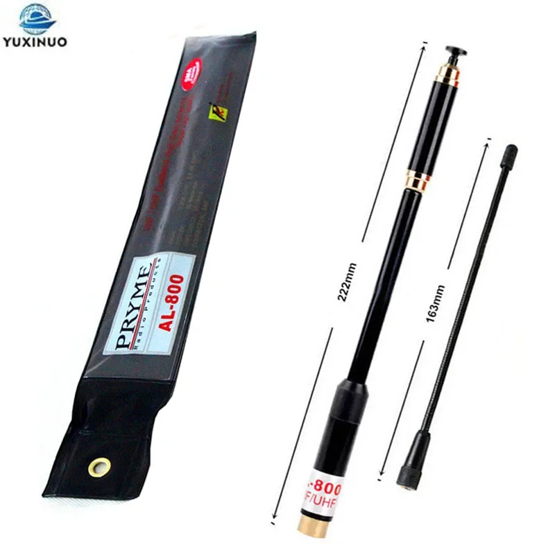 PRYME AL800 SMA-F Female/SMA Male/BNC 144/430MHz Dual Band AL-800 High Gain Telescopic Antenna for Kenwood Yaesu BAOFENG Radio
PRYME AL800 SMA-F Female/SMA Male/BNC 144/430MHz Dual Band AL-800 High Gain Telescopic Antenna for Kenwood Yaesu BAOFENG Radio