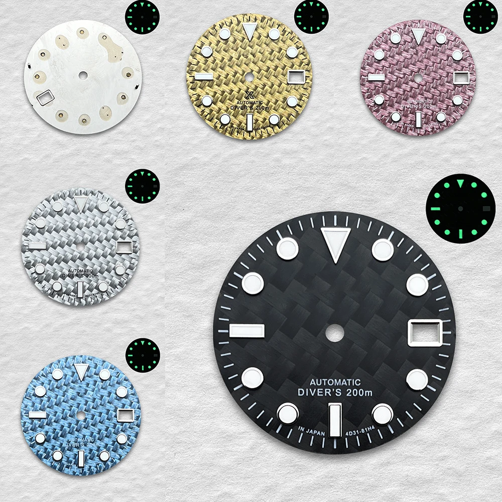 28.5mm S Logo Sub Carbon Fiber Dial Suitable for Nh35/Nh36 Movement Green Luminous Watch Modification Accessories
28.5mm S Logo Sub Carbon Fiber Dial Suitable for Nh35/Nh36 Movement Green Luminous Watch Modification Accessories