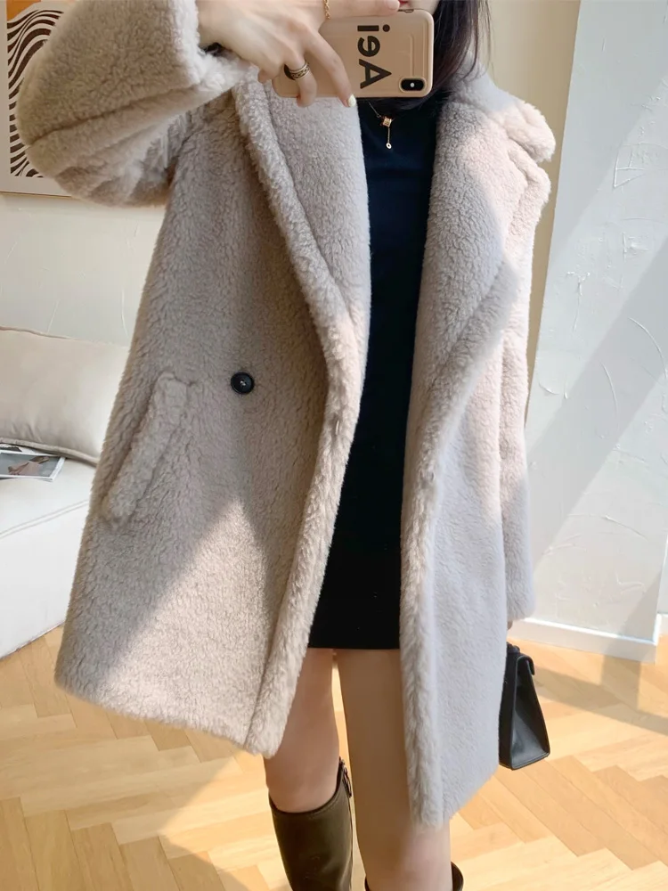 New Short Teddy Bear Camel Wool Real Fur Coat Warm Thick Teddybear Lapel Long Sleeve Wool Jacket Women Loose Tide Fit Winter
New Short Teddy Bear Camel Wool Real Fur Coat Warm Thick Teddybear Lapel Long Sleeve Wool Jacket Women Loose Tide Fit Winter