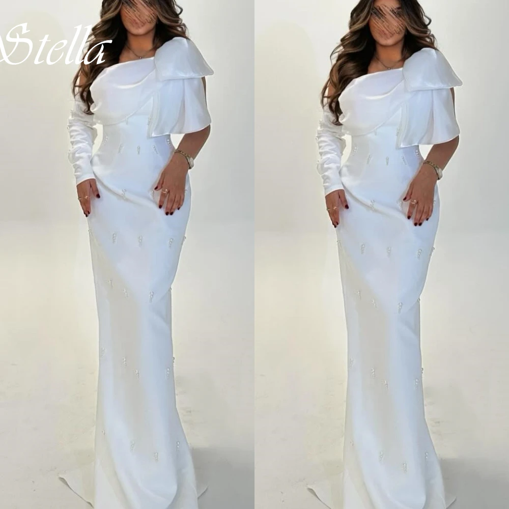 Customized Exquisite White One Shoulder Long Sleeves Evening Dress High Quality Jersey Prom Dresses Delicate Party Gowns
Customized Exquisite White One Shoulder Long Sleeves Evening Dress High Quality Jersey Prom Dresses Delicate Party Gowns