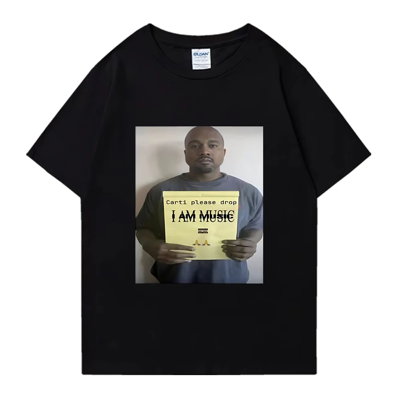 Забавная футболка Playboi Carti Kanye West I Am Music с рисунком для мужчин и женщин, модные футболки в стиле хип-хоп с короткими рукавами, хлопковая футболка, уличная одежда
Забавная футболка Playboi Carti Kanye West I Am Music с рисунком для мужчин и женщин, модные футболки в стиле хип-хоп с короткими рукавами, хлопковая футболка, уличная одежда