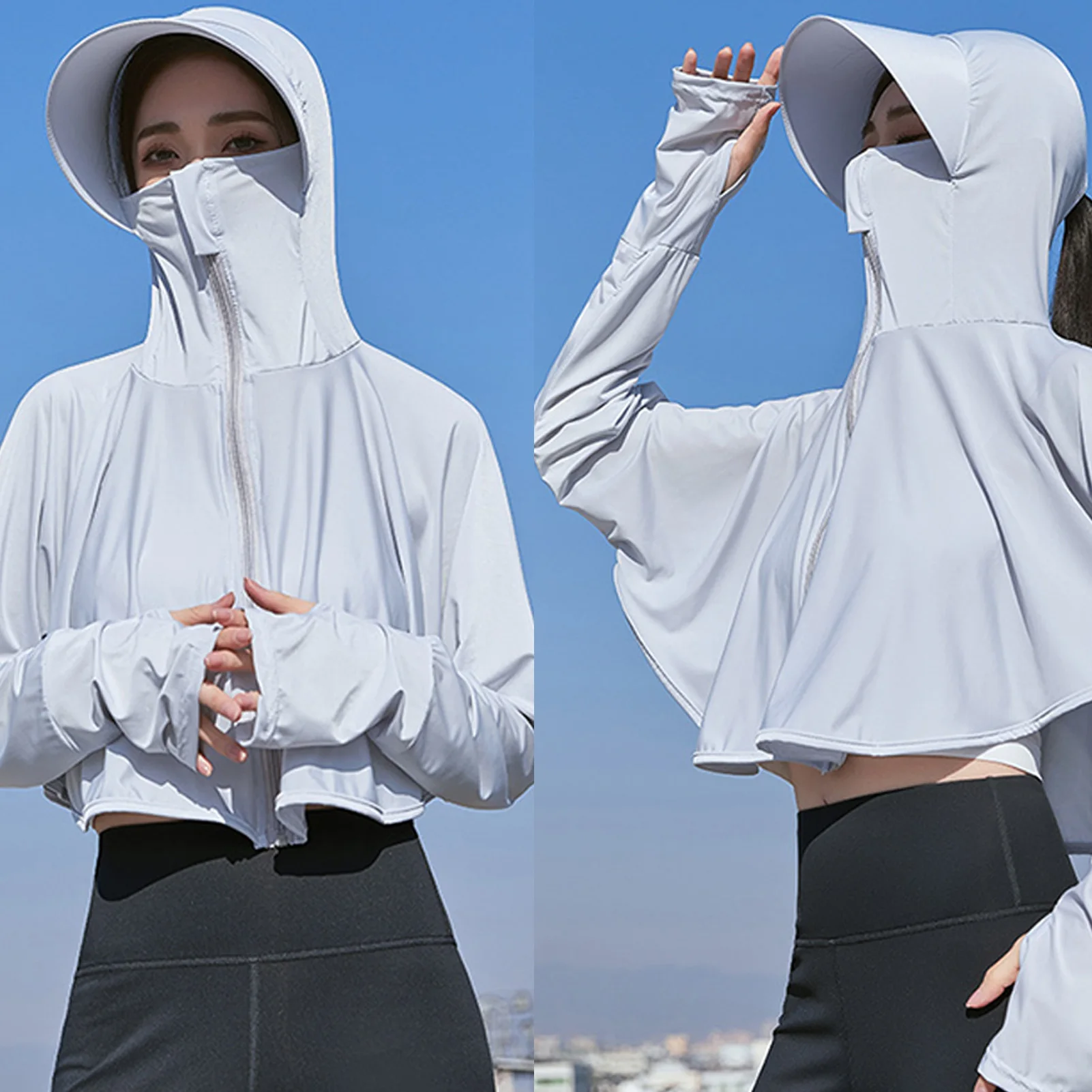 Sun-protective Sleeve Ice Silk UV Blocking Hoodie with Mask Hooded Long Sleeve Cooling Shirt Lightweight Shirts accessories
Sun-protective Sleeve Ice Silk UV Blocking Hoodie with Mask Hooded Long Sleeve Cooling Shirt Lightweight Shirts accessories