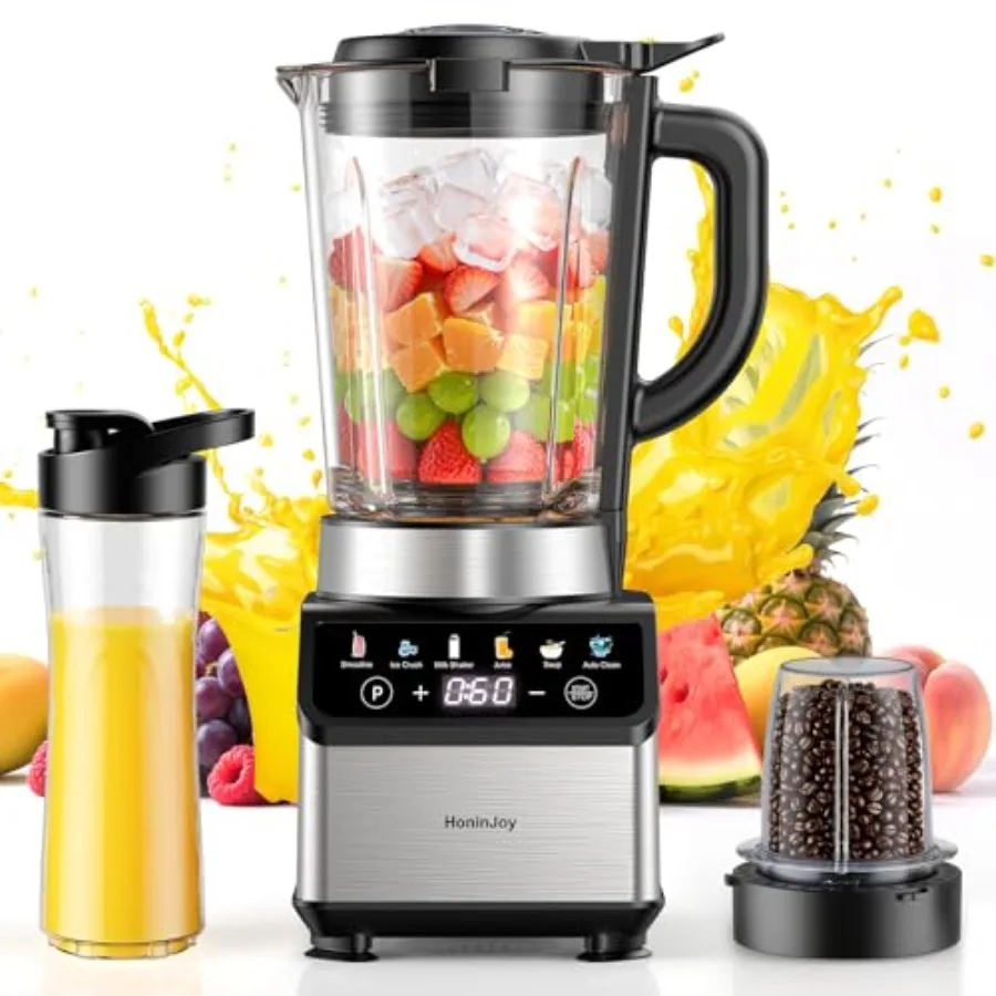 Kitchen Countertop Smoothie Blender with 51oz Glass Pitcher Grinder To-Go Cup Combo 10 Speeds Digital Touchscreen Blender for S
Kitchen Countertop Smoothie Blender with 51oz Glass Pitcher Grinder To-Go Cup Combo 10 Speeds Digital Touchscreen Blender for S